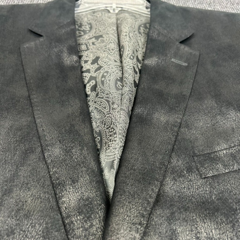 Cremieux Monet Sport Jacket Black Faux Suede Leather Paisley Soft Sz 50R - Picture 3 of 16